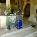 In Maulbronn wird der akustische Scan des Kirchenraums aufgenommen
